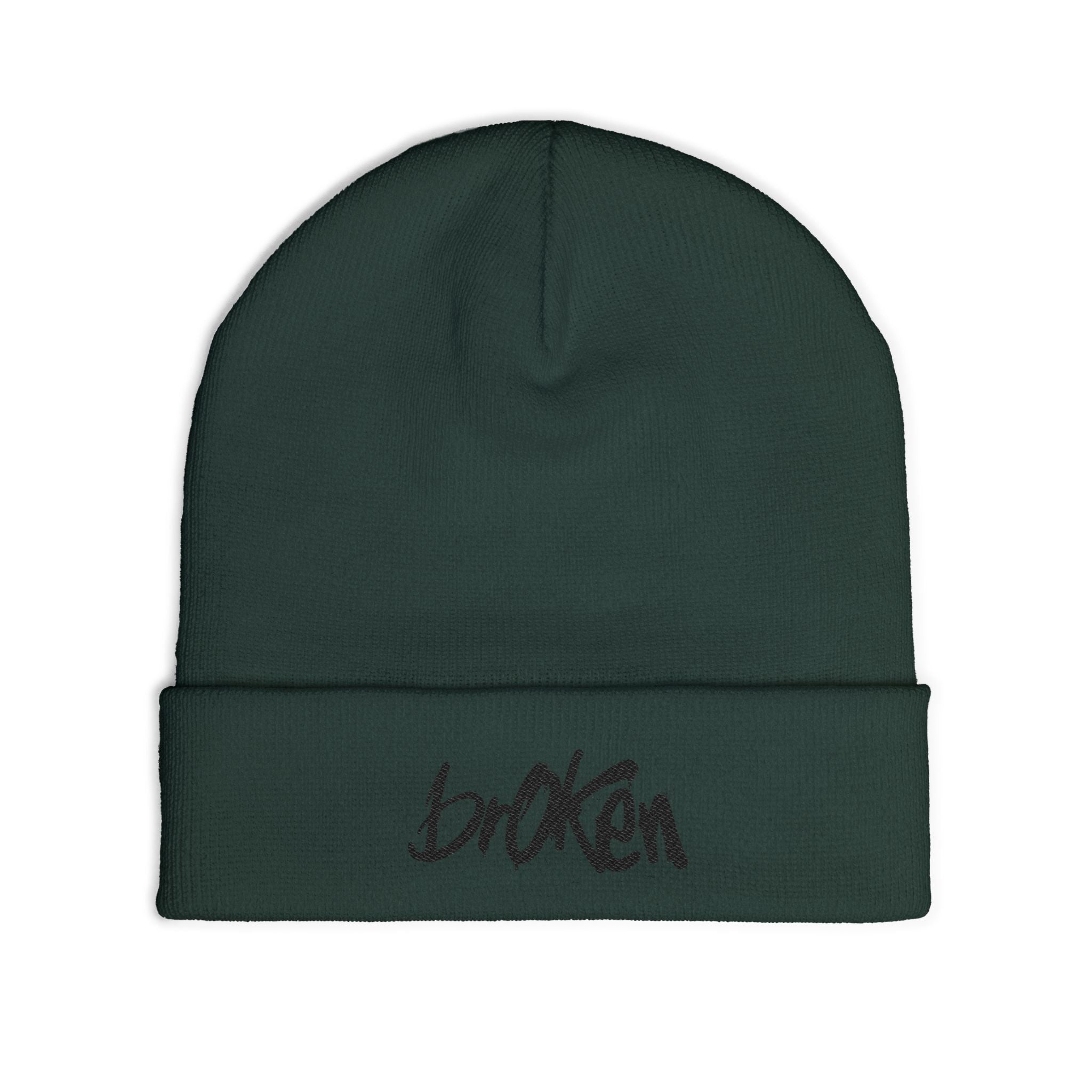 brOKen Embroidered Knit Beanie