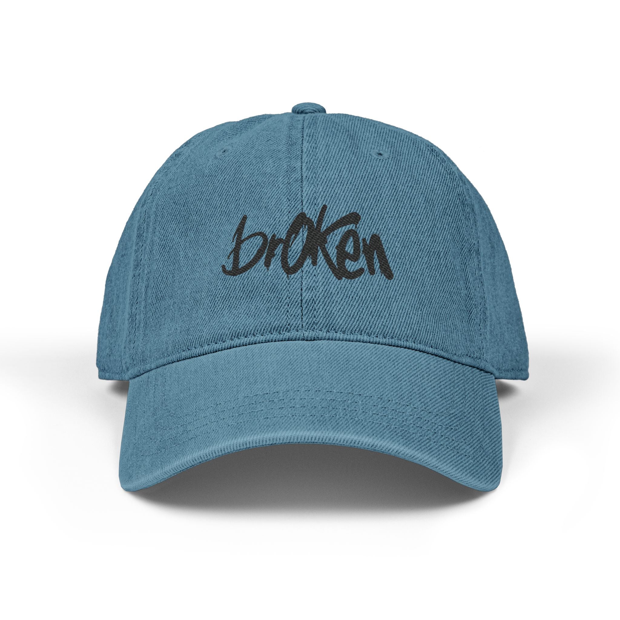 brOKen Embroided Denim Cap