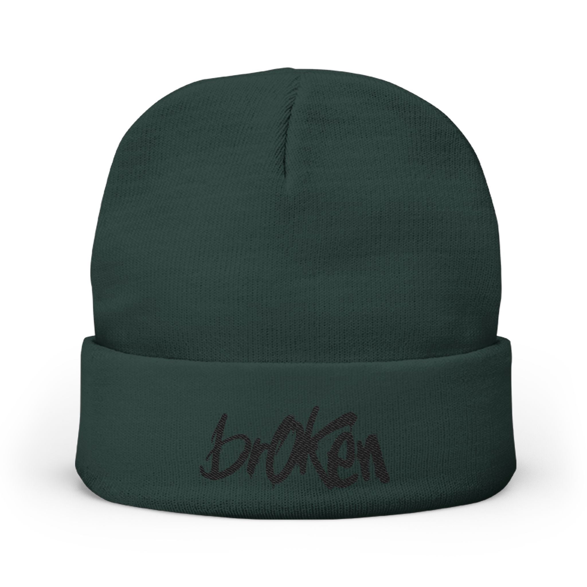 brOKen Embroidered Knit Beanie