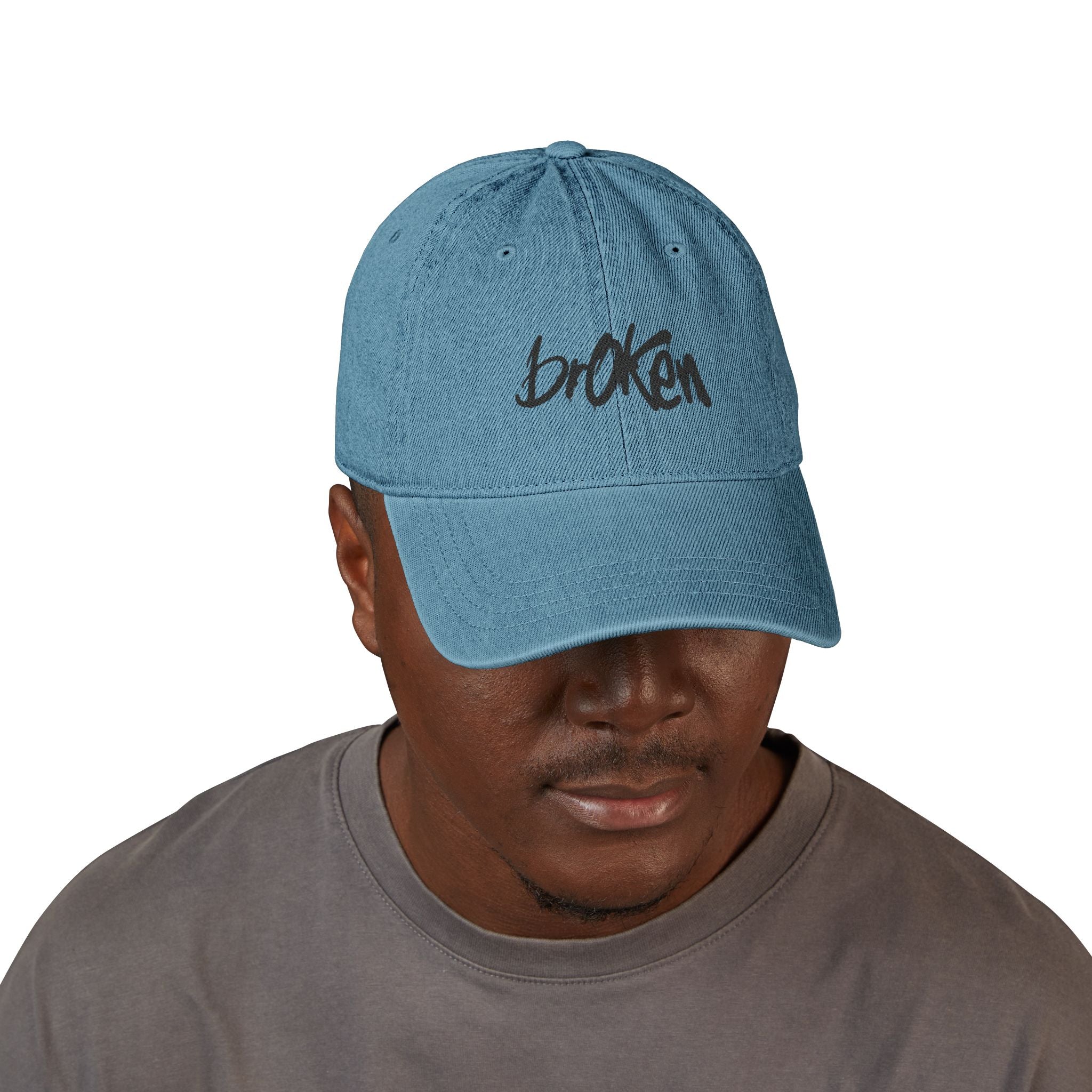 brOKen Embroided Denim Cap