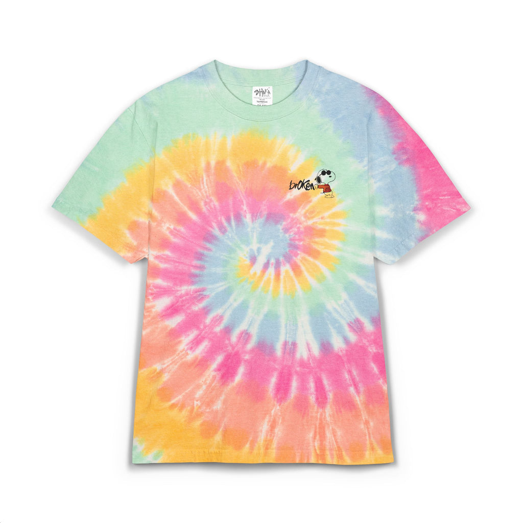 Peanuts X brOKen Snoopy "Joe Cool" Logo Tye-dye Tee