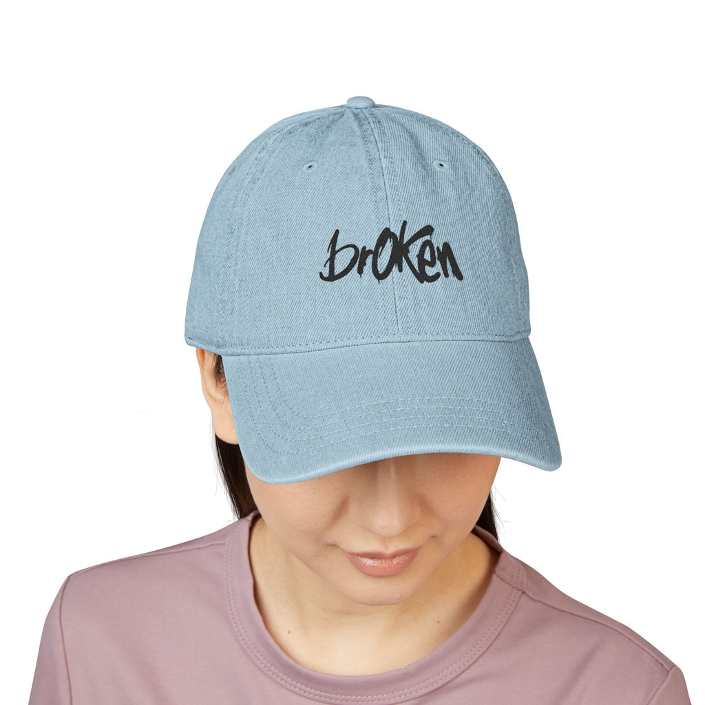 brOKen Embroided Denim Cap