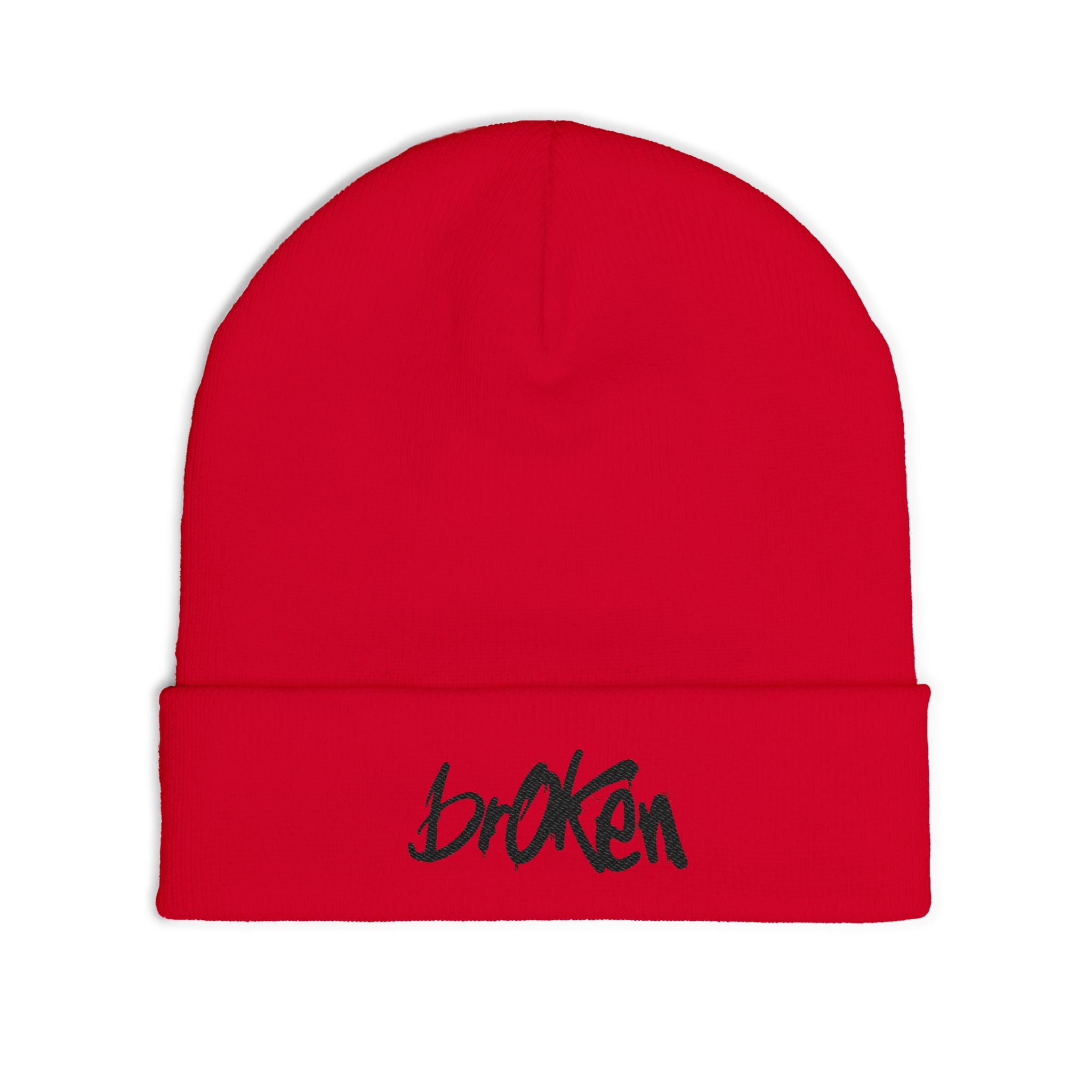 brOKen Embroidered Knit Beanie