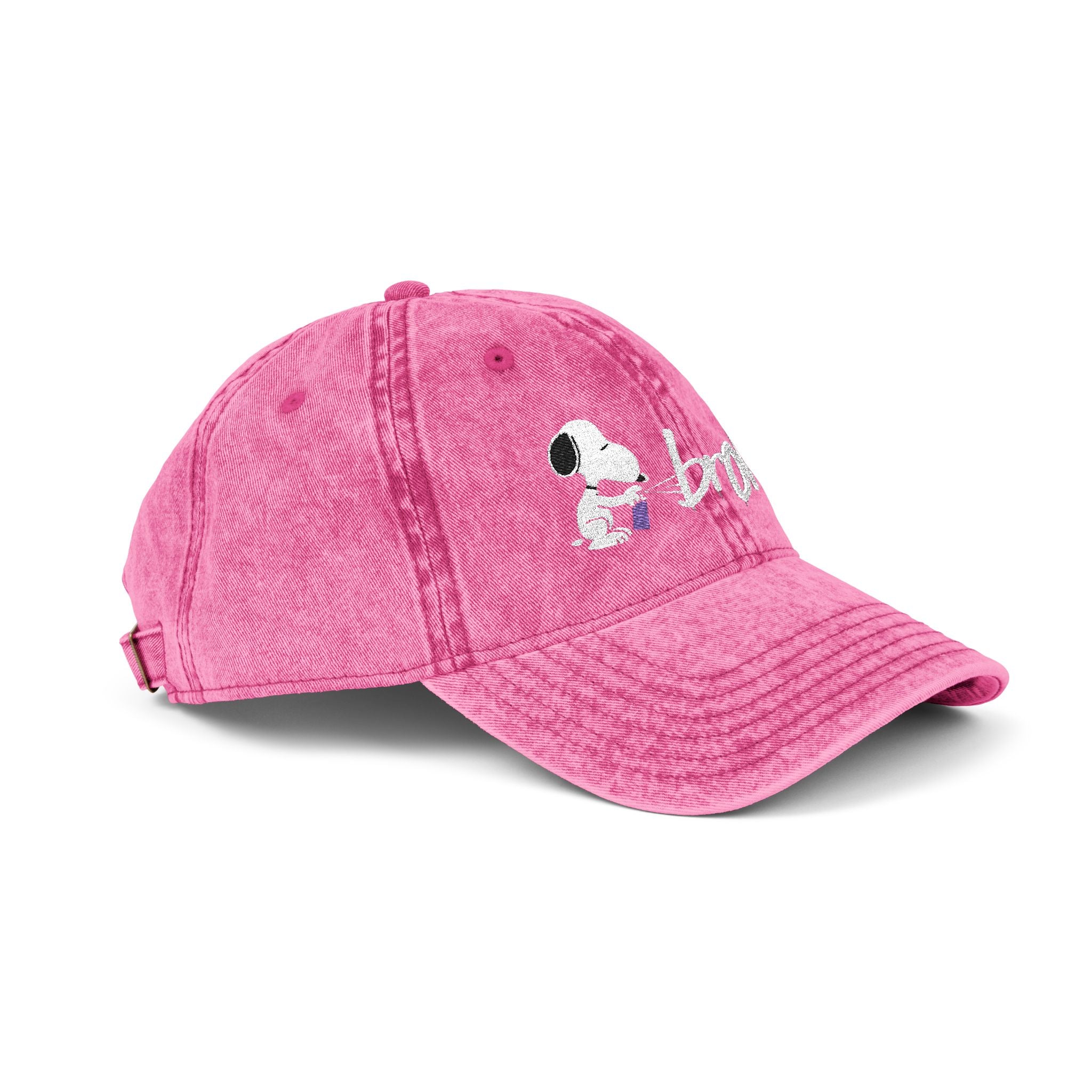 Peanuts X brOKen Spraypaint Logo Embroidered Vintage Cap