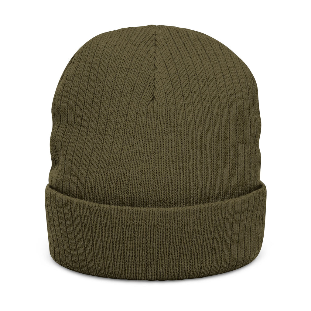 brOKen Logo Embroidered Ribbed Knit Beanie