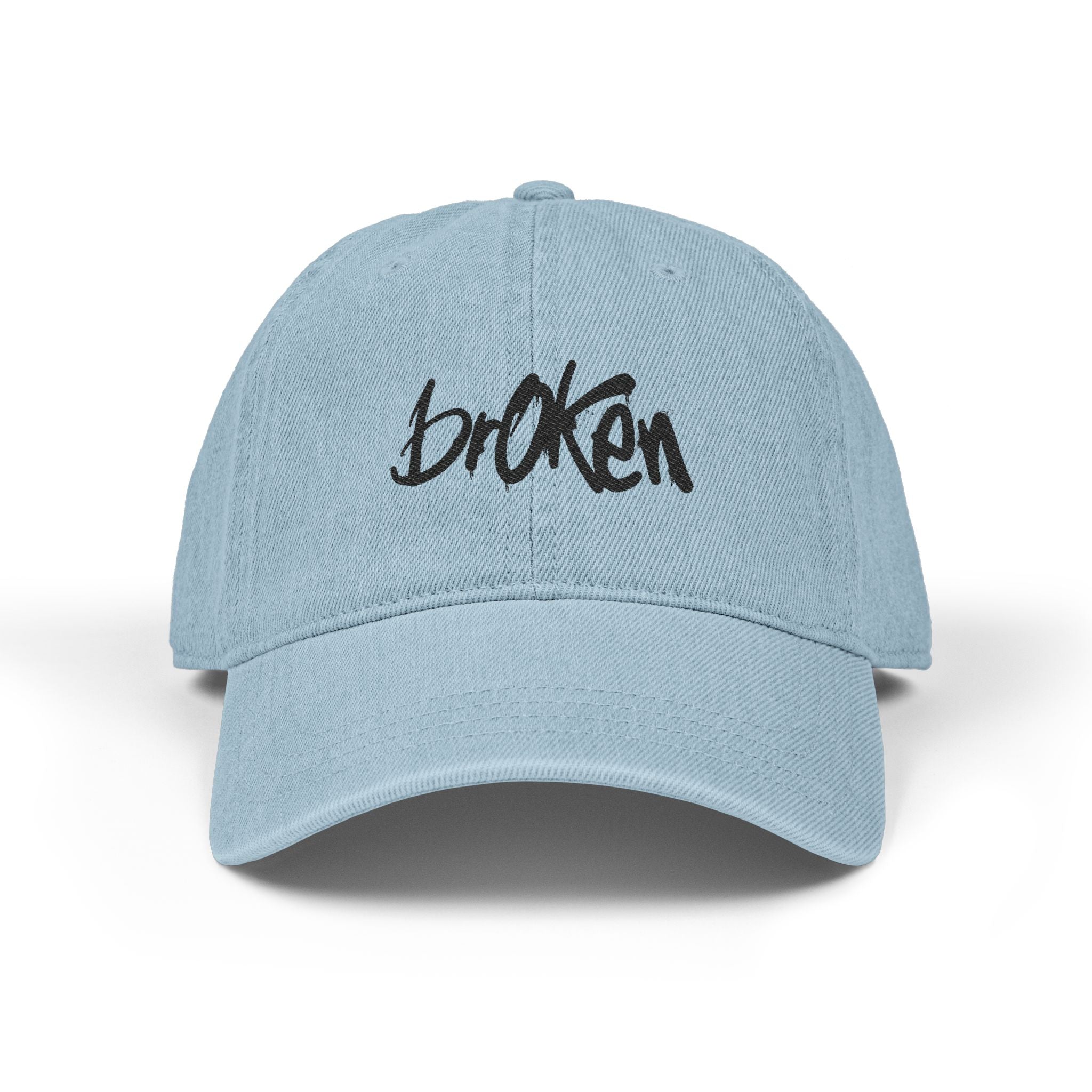 brOKen Embroided Denim Cap