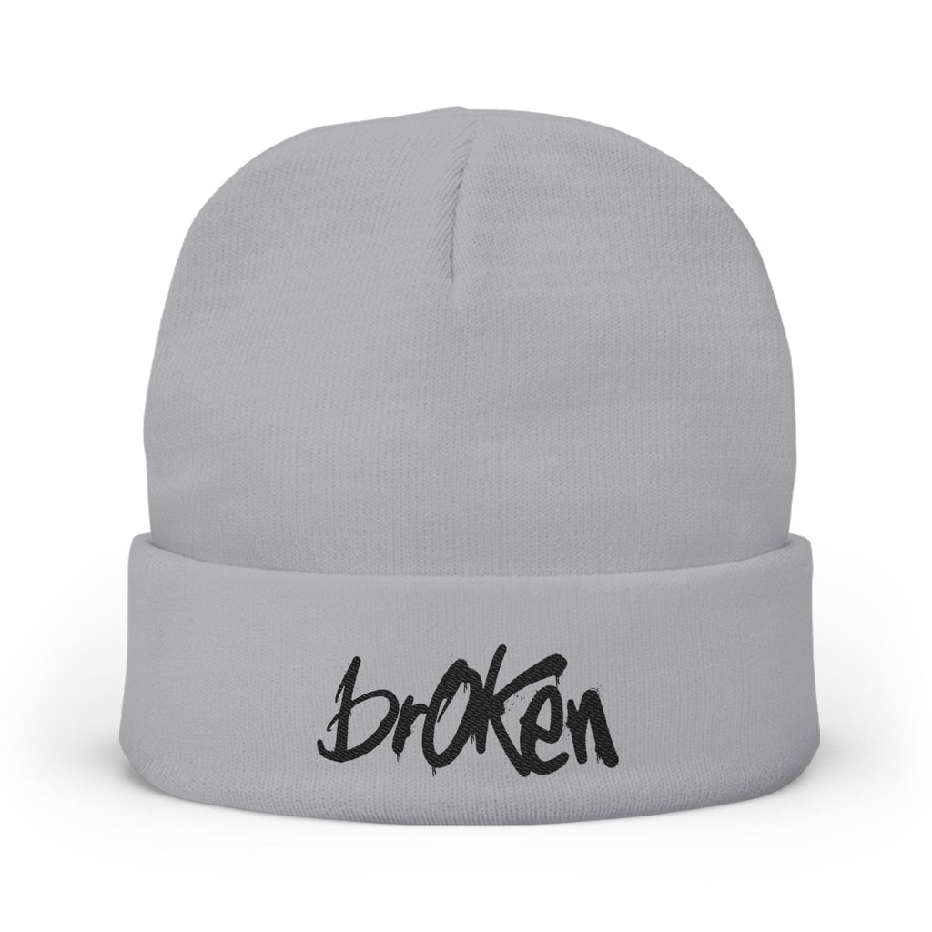brOKen Embroidered Knit Beanie