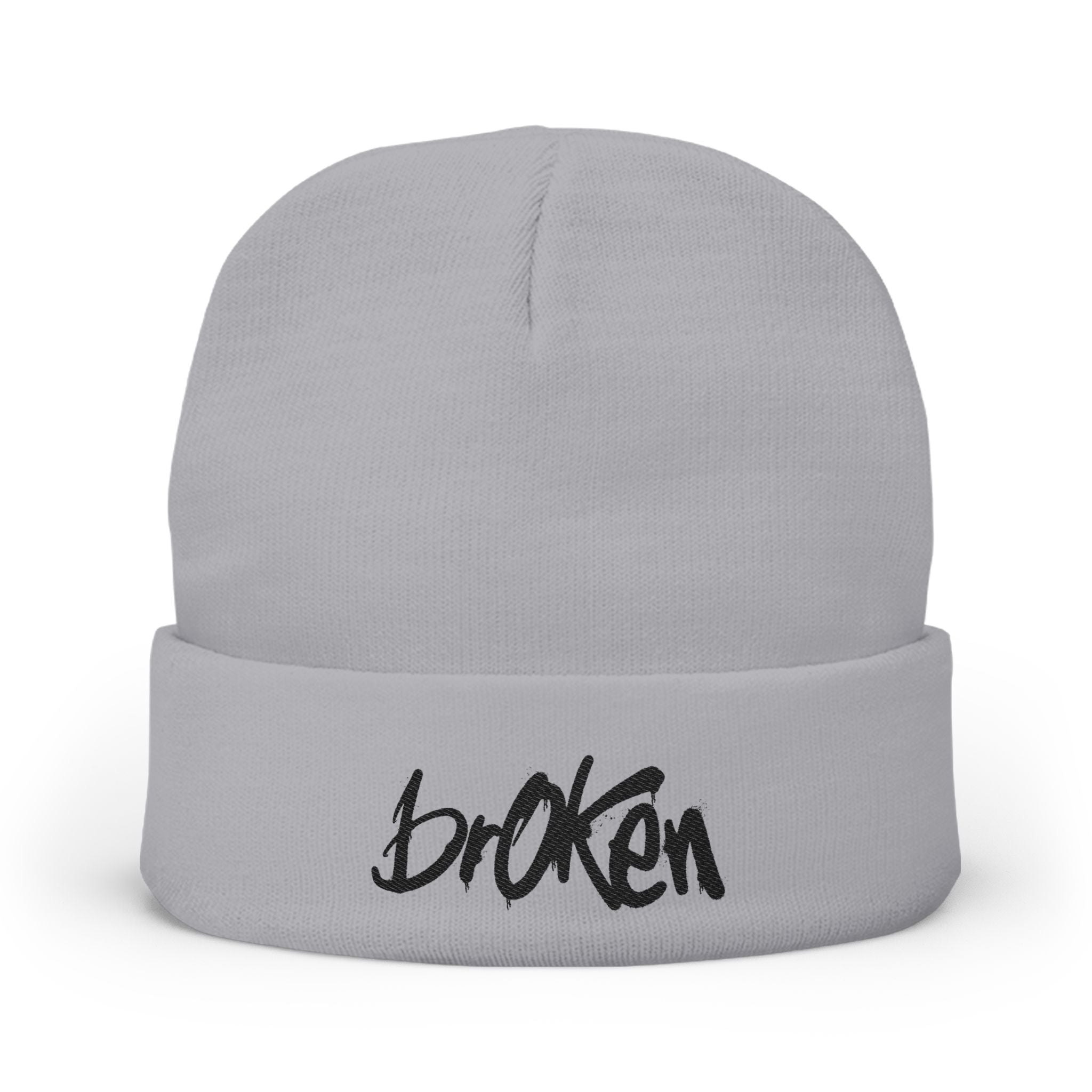 brOKen Embroidered Knit Beanie