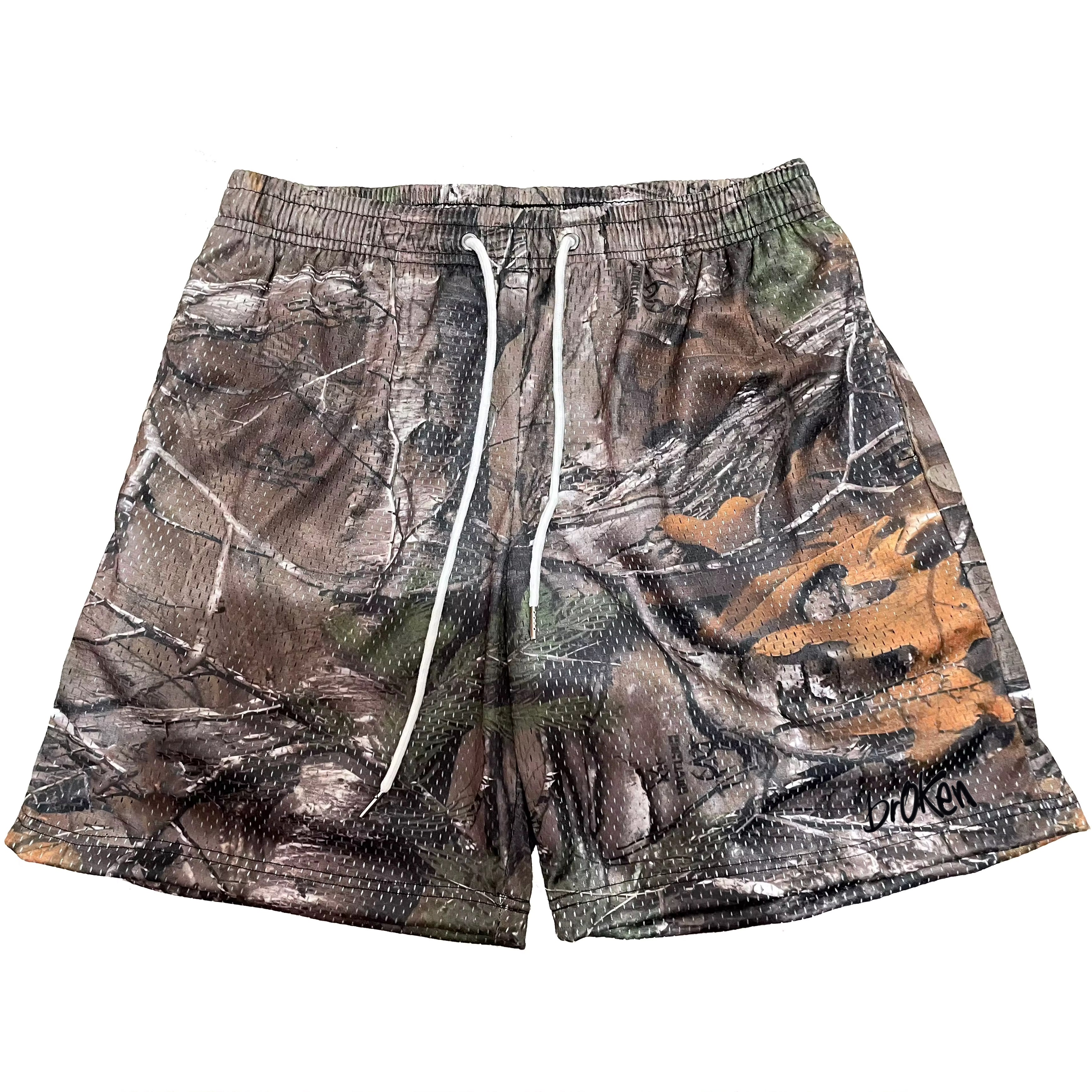 Men’s brOKen 5 Inch Mesh Shorts - Camo
