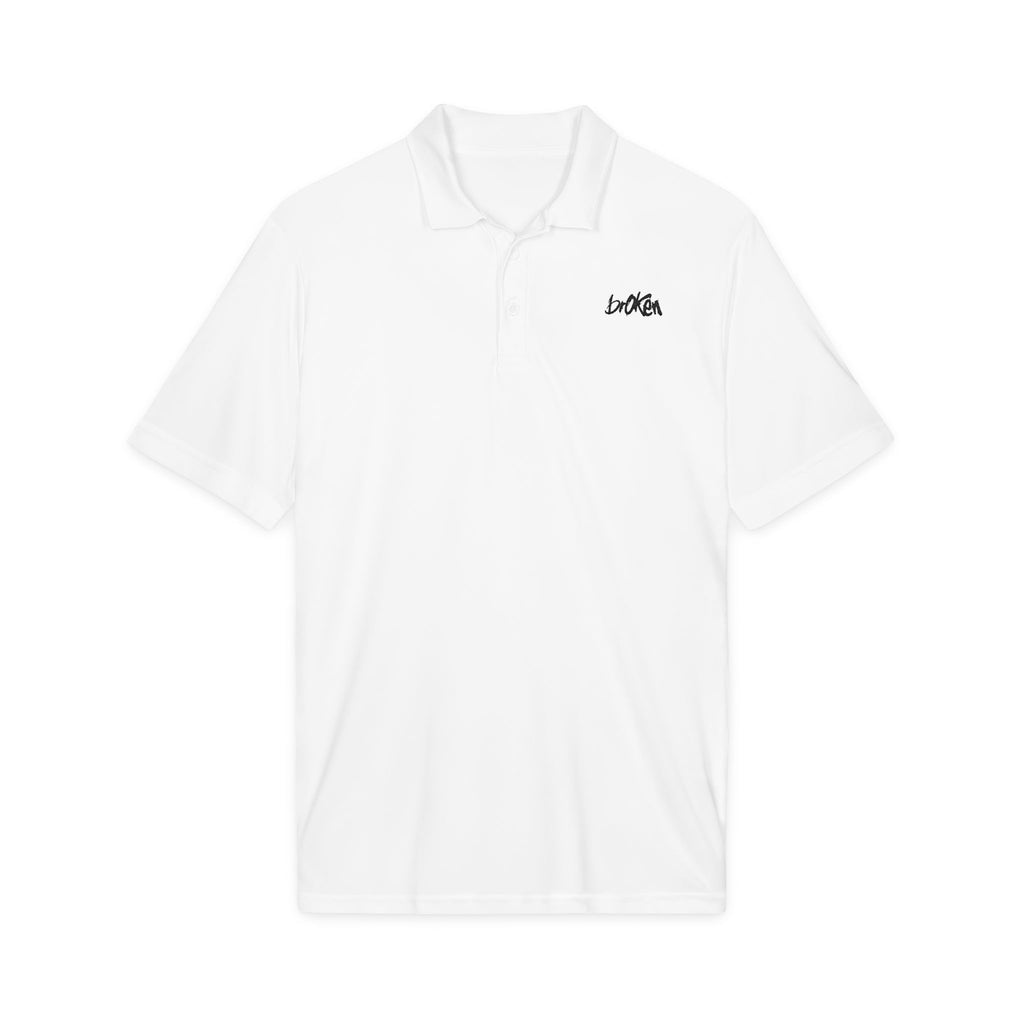 brOKen Basic Athletic Embroidered Polo - White