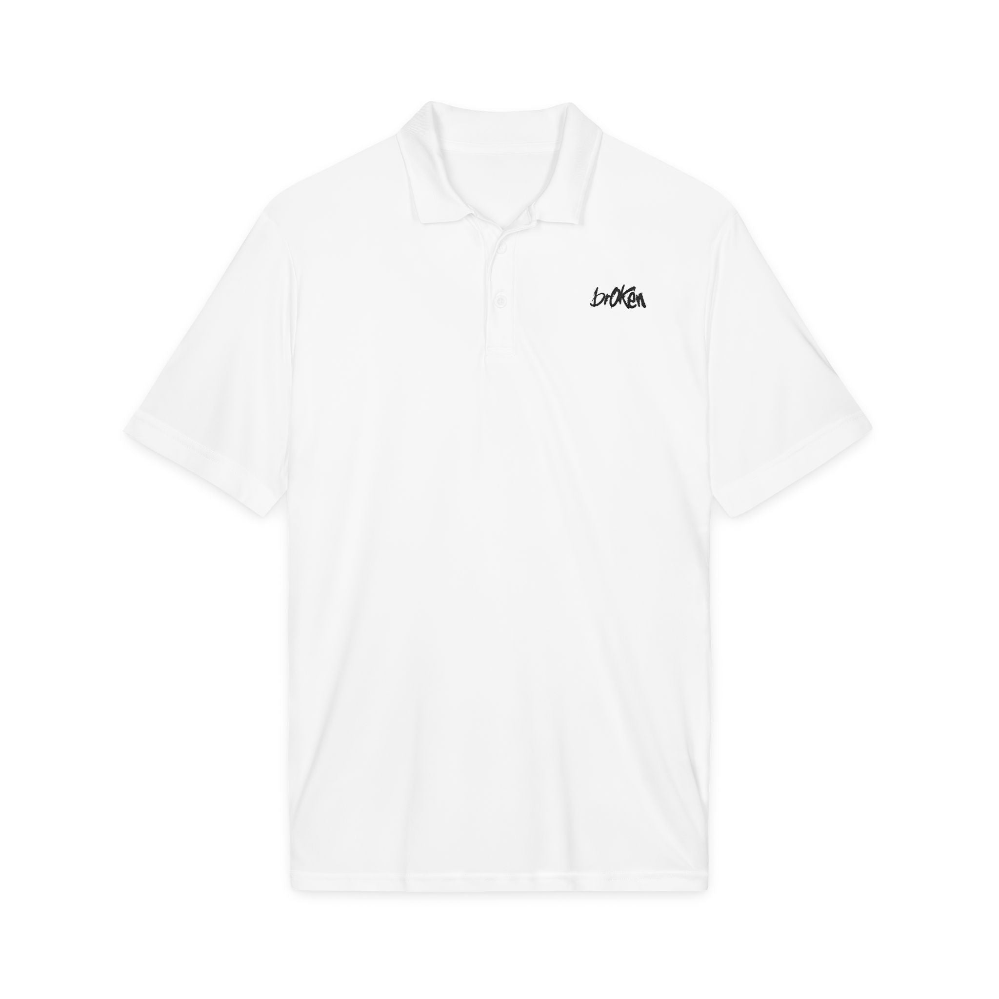 brOKen Basic Athletic Embroidered Polo - White