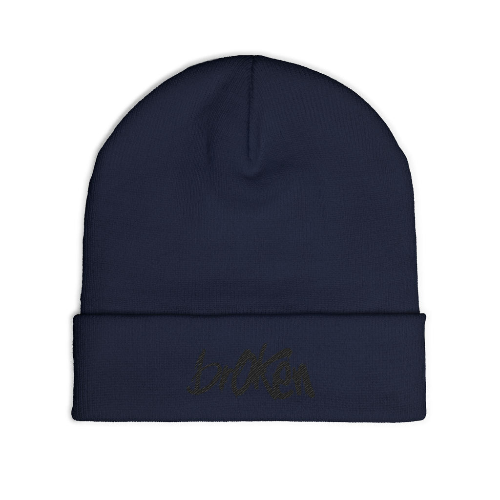 brOKen Embroidered Knit Beanie