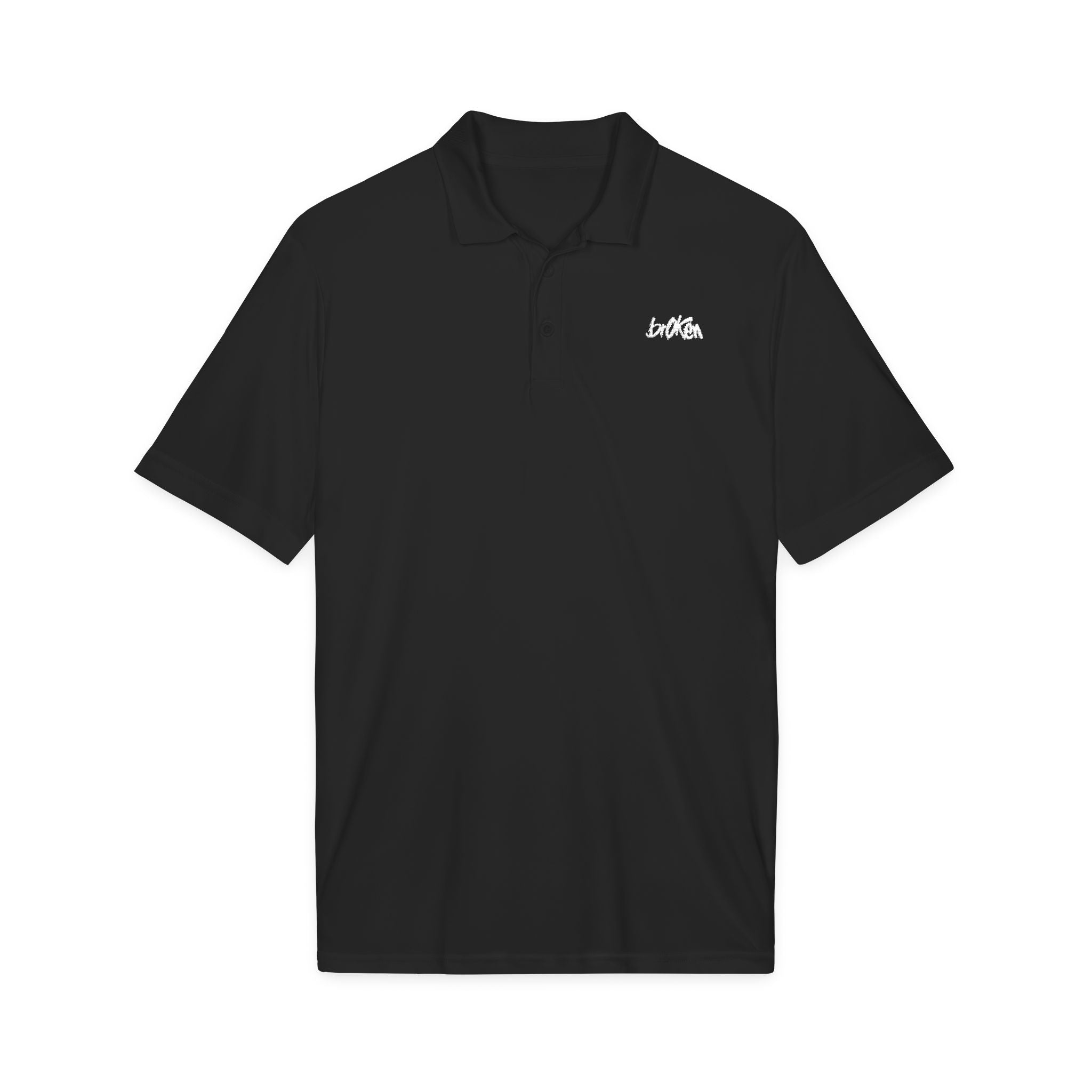brOKen Basic Athletic Embroidered Polo - Black