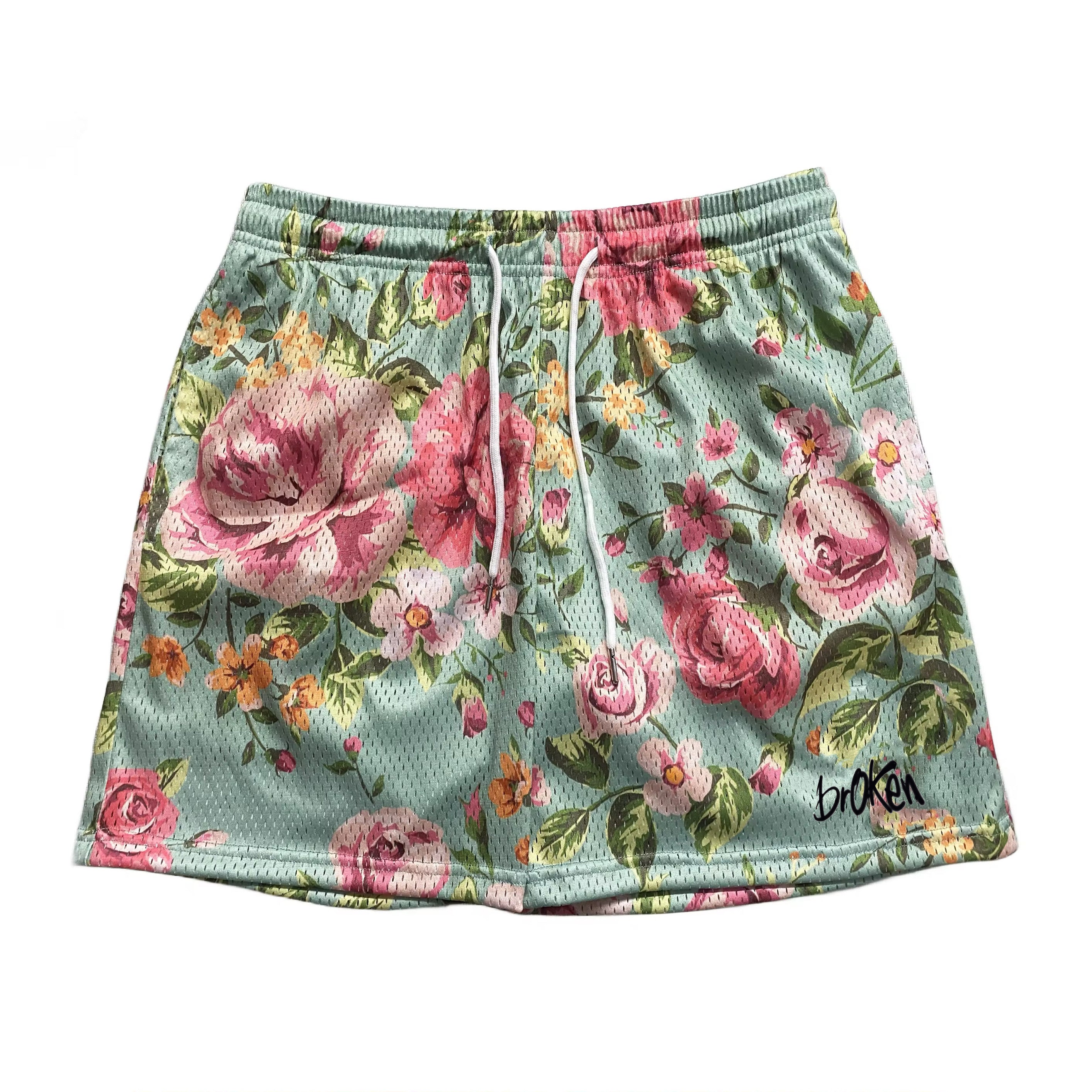 Men’s brOKen 5 Inch Mesh Shorts - Floral