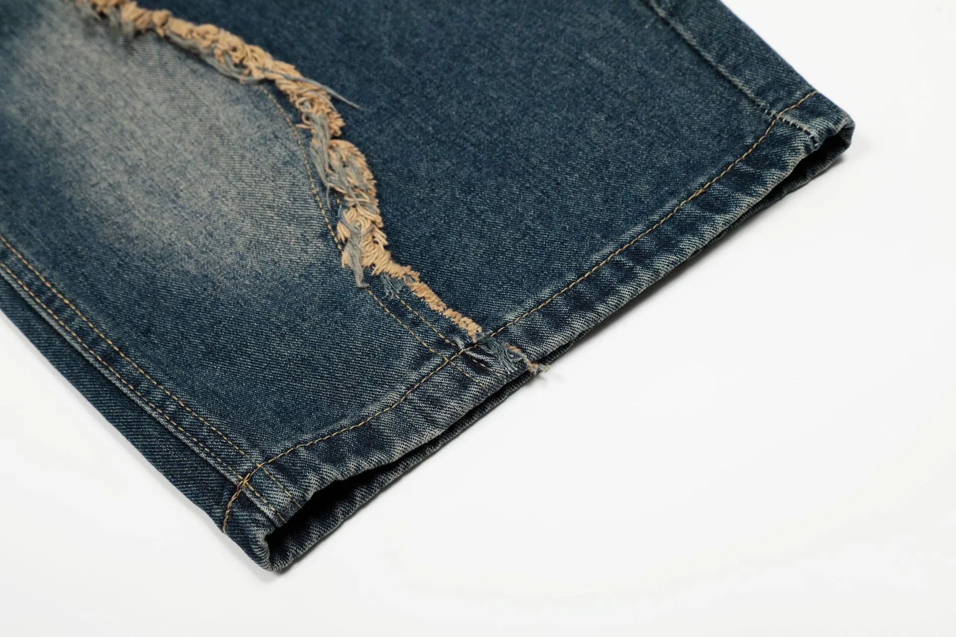 Men’s Constellation Hearts Faded Embroidered Baggy Denim Jeans