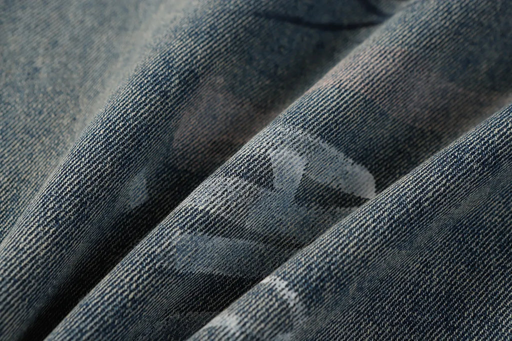 Men’s Graffiti Faded Embroidered Straight Cut + Baggy Denim Jeans