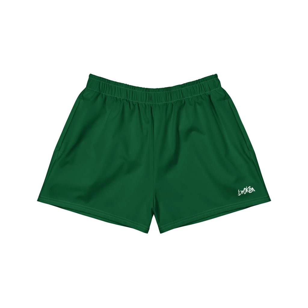 brOKen Basic Athletic Shorts - Pine Green