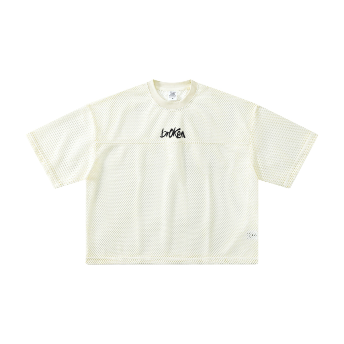 240GSM Men’s Boxy-Fit Mesh Layering T-Shirt Off White