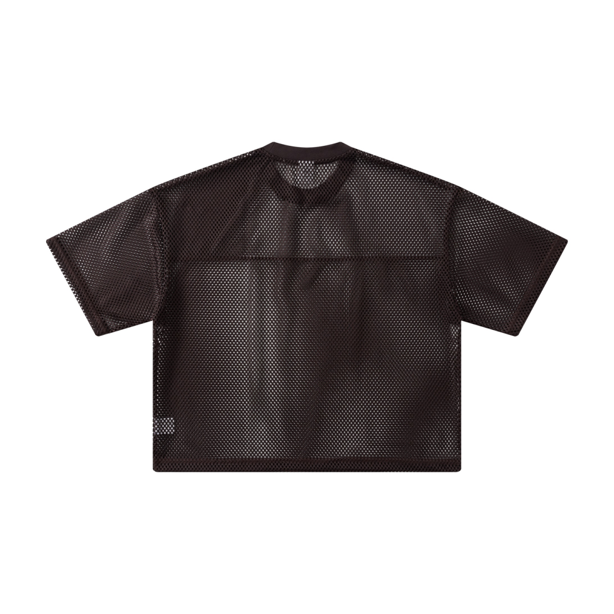 240GSM Men’s Boxy-Fit Mesh Layering T-Shirt Coffee Brown