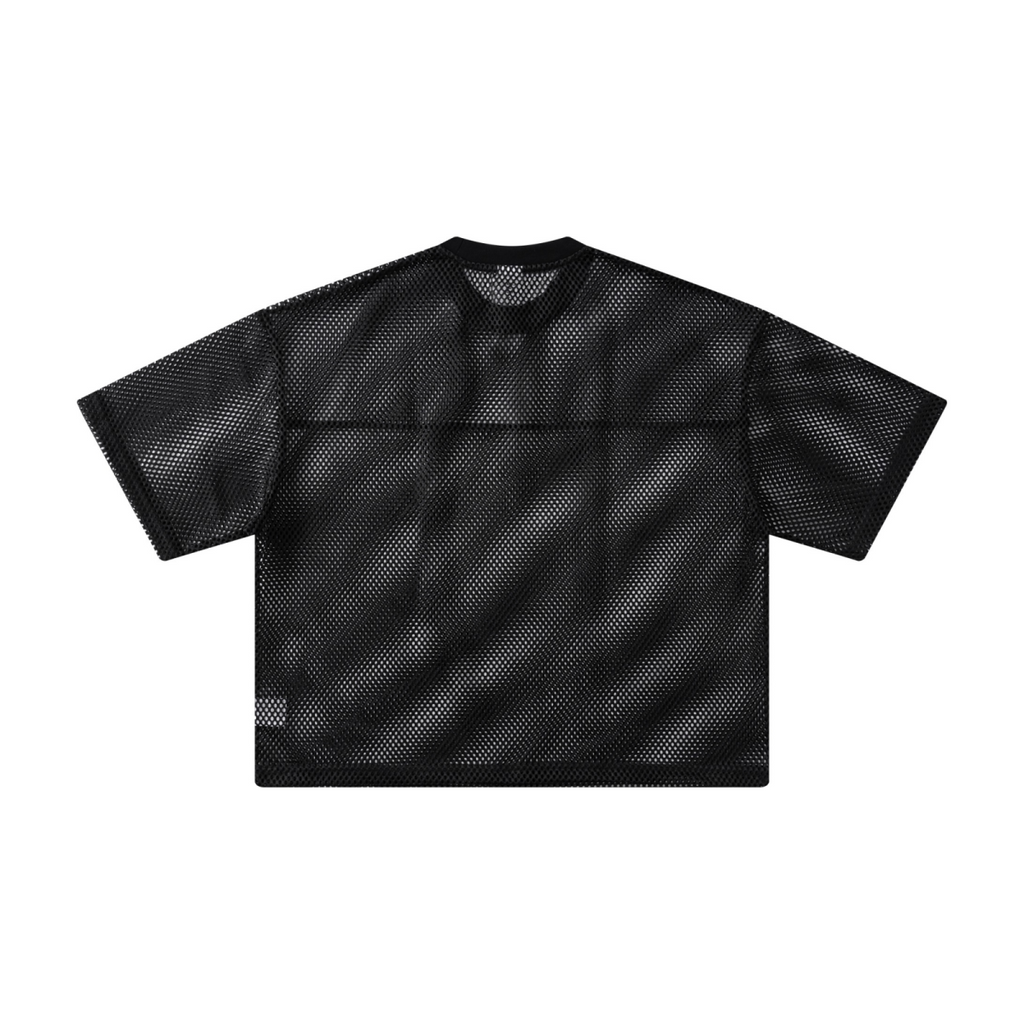 240GSM Men’s Boxy-Fit Mesh Layering T-Shirt Black