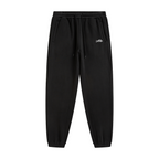 345GSM Unisex Fleece-Lined Clean Solid Drawstring Jogger Sweatpants Black