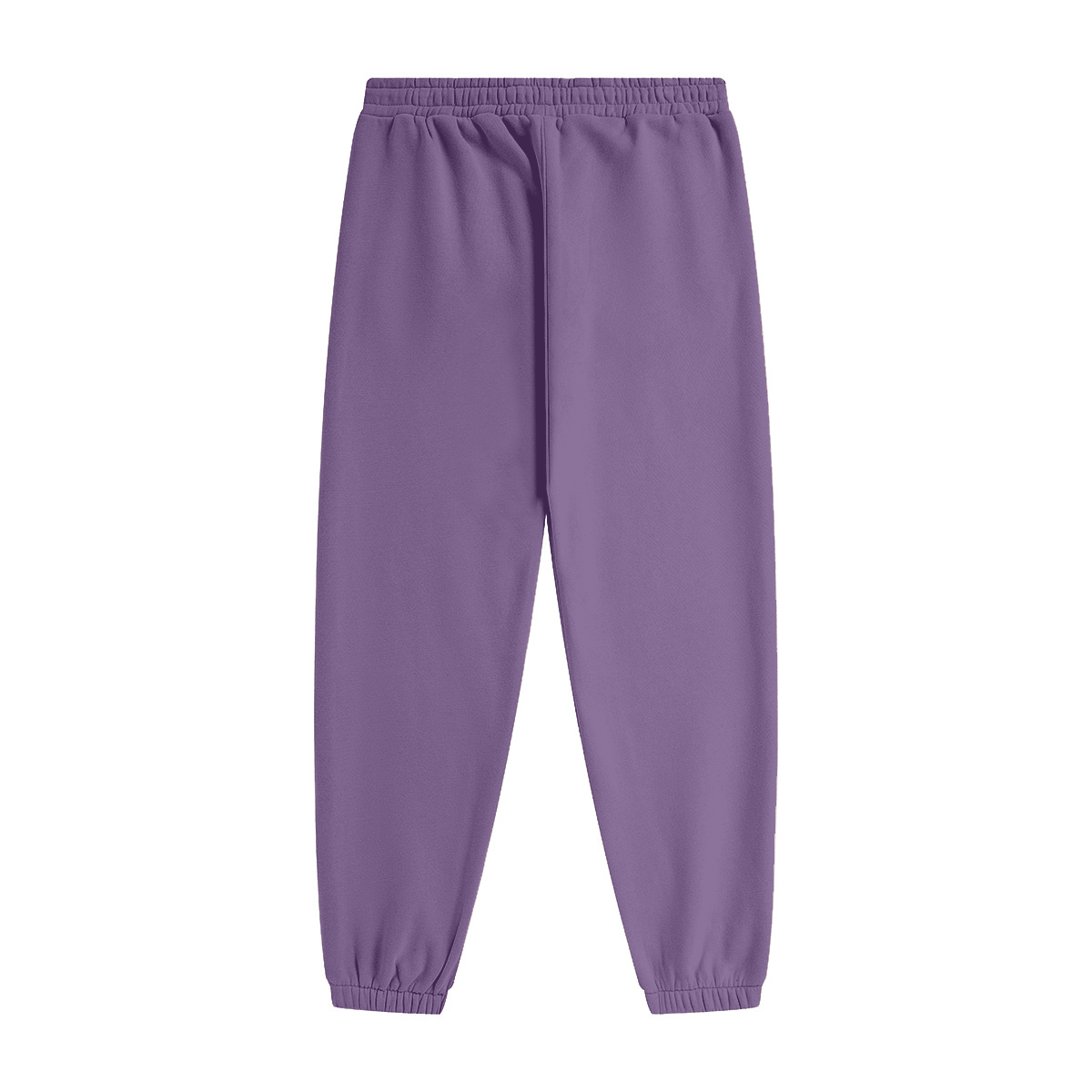 345GSM Unisex Fleece-Lined Clean Solid Drawstring Jogger Sweatpants Purple