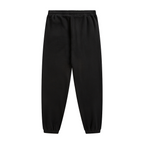 345GSM Unisex Fleece-Lined Clean Solid Drawstring Jogger Sweatpants Black