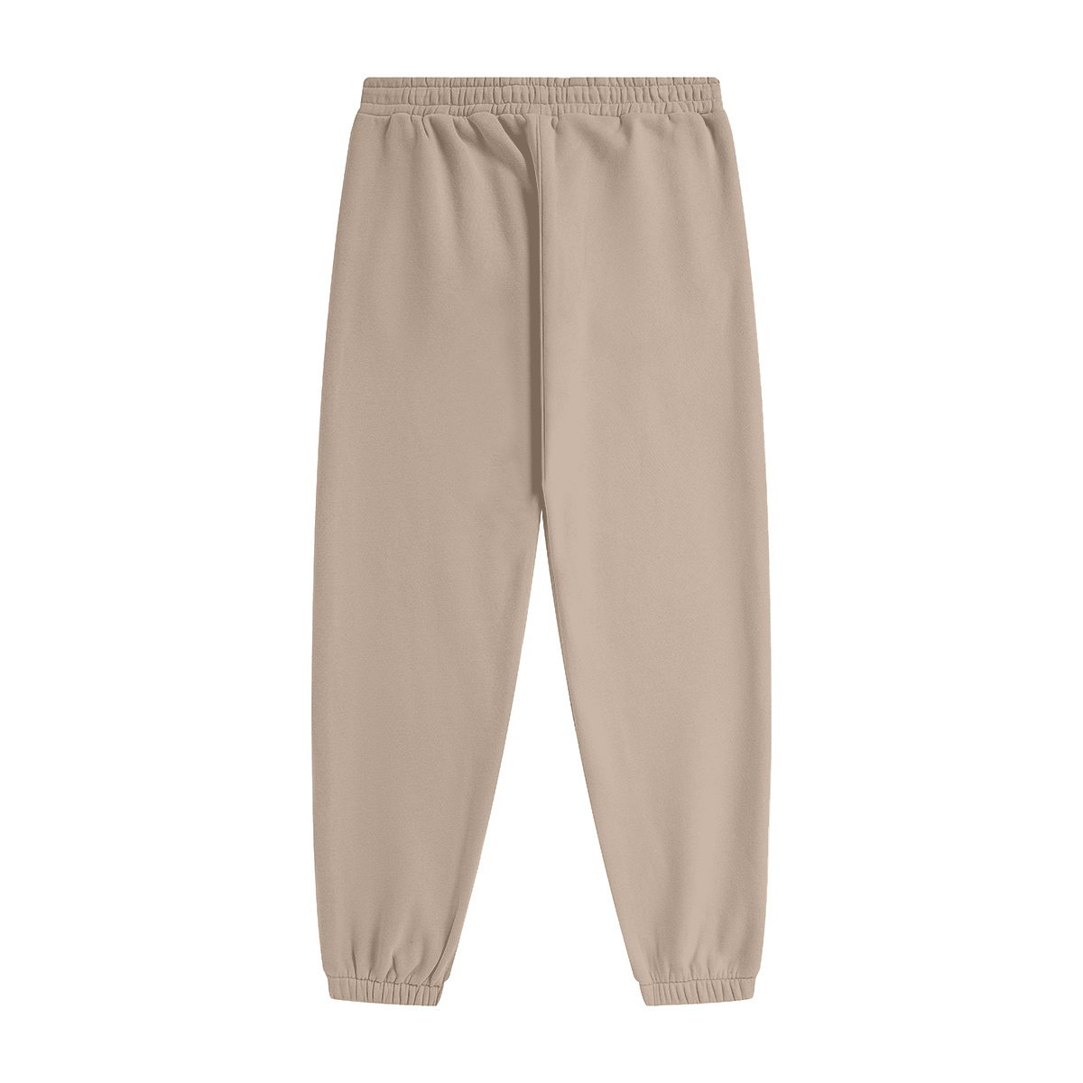 345GSM Unisex Fleece-Lined Clean Solid Drawstring Jogger Sweatpants Khaki