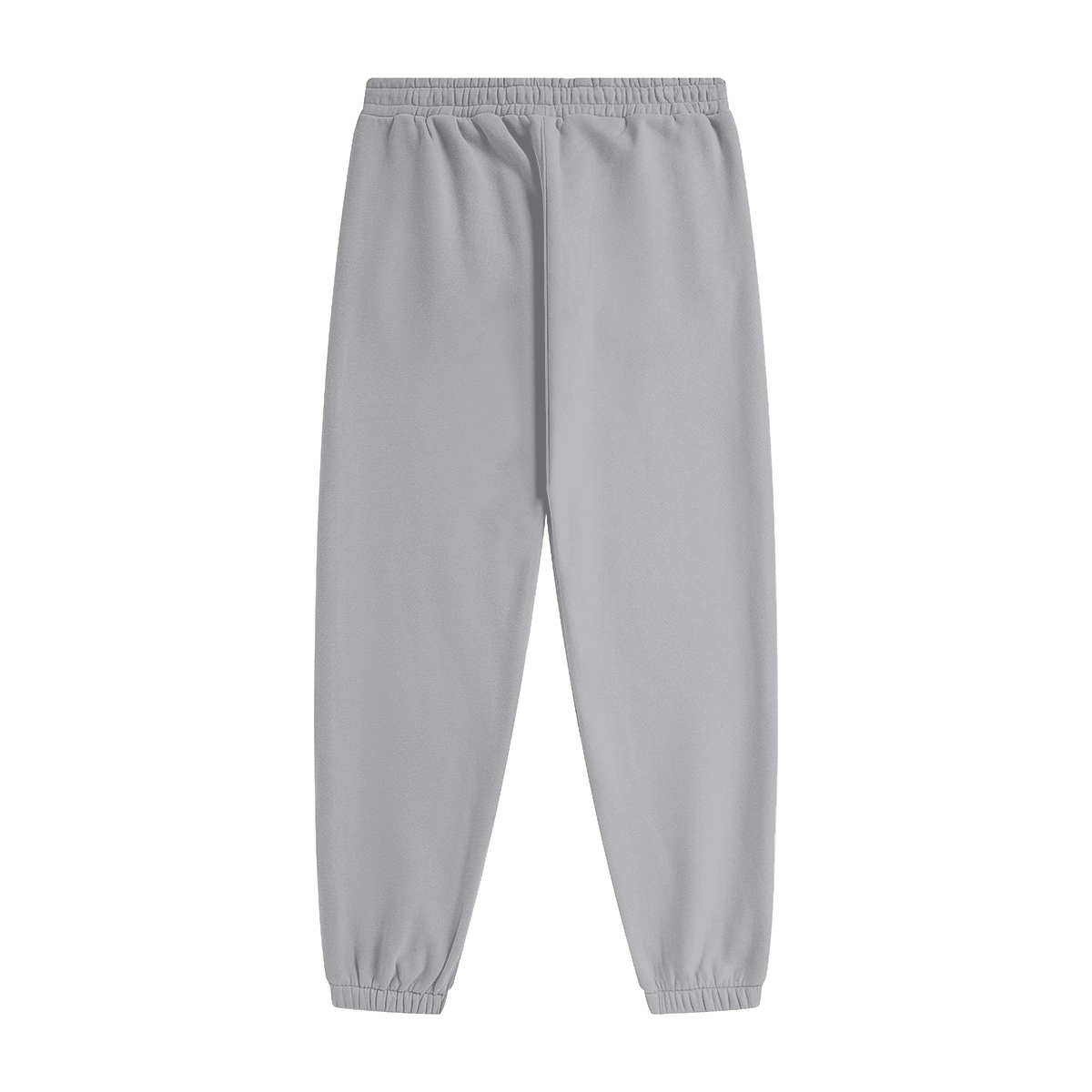 345GSM Unisex Fleece-Lined Clean Solid Drawstring Jogger Sweatpants Light Grey