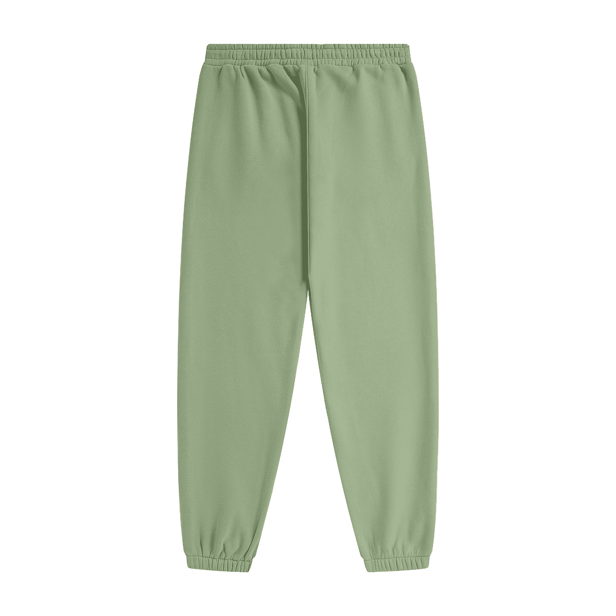 345GSM Unisex Fleece-Lined Clean Solid Drawstring Jogger Sweatpants Matcha Green