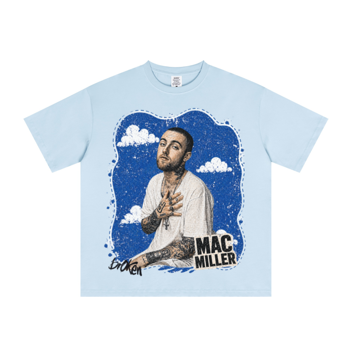 235GSM Men's cool-touch Crew Neck T-shirt Light blue