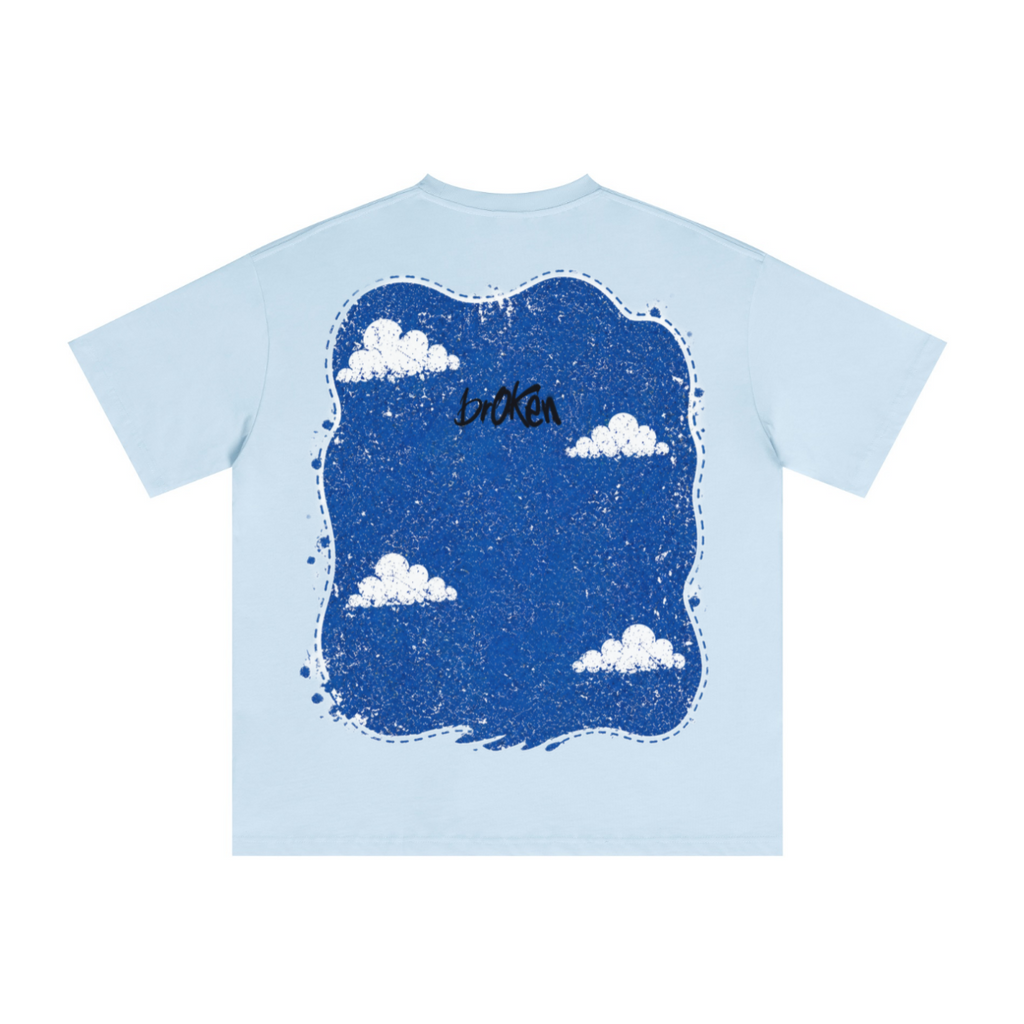 235GSM Men's cool-touch Crew Neck T-shirt Light blue