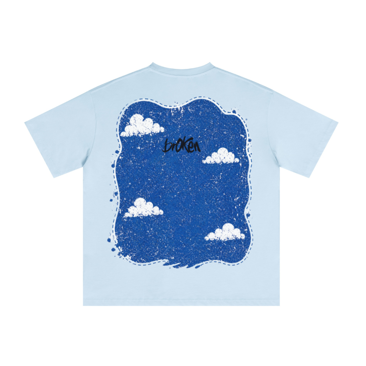 235GSM Men's cool-touch Crew Neck T-shirt Light blue