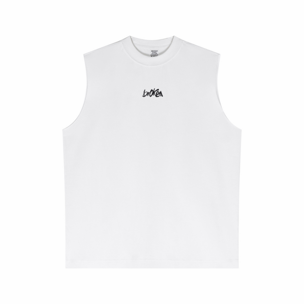 210GSM Unisex Cool-Feel Low-Weight Tank Top White
