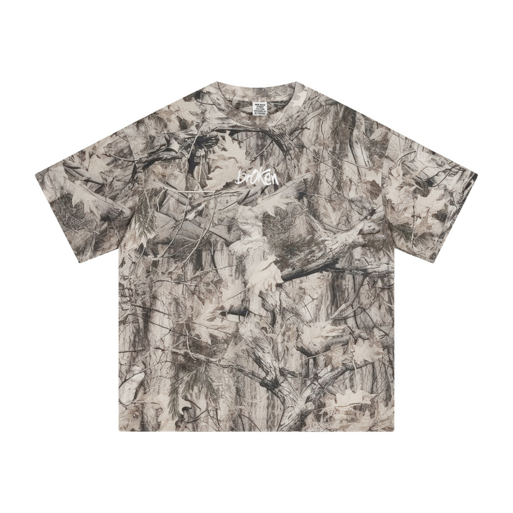 240GSM Unisex Loose-Fit Camouflage T-shirt Branch Camouflage