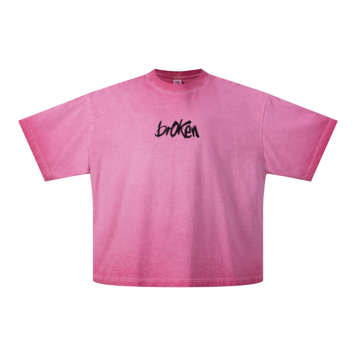 275GSM Unisex Boxy-Fit Fried-Color Vintage-Wash Loose T-shirt Washed Rose Red