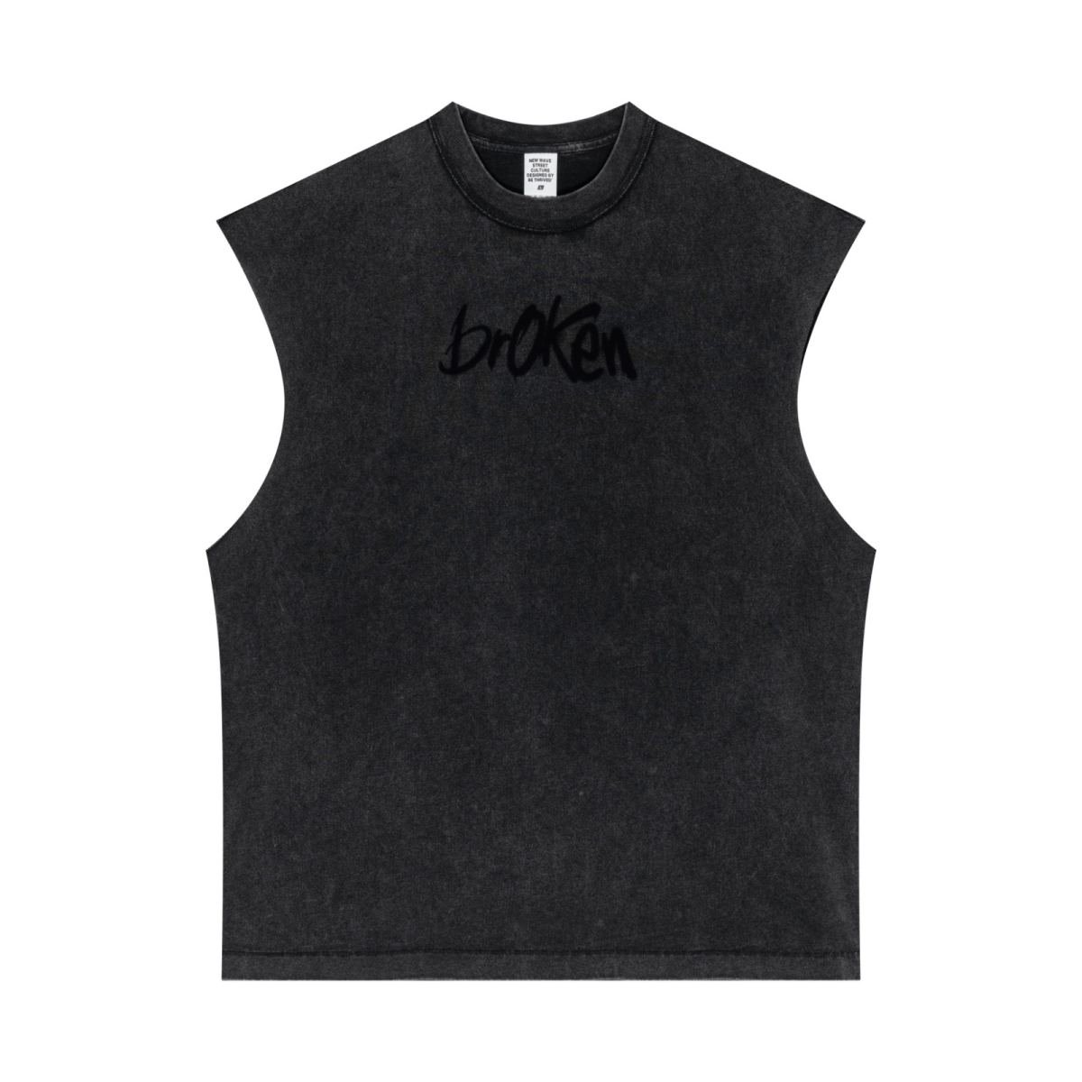 275GSM Unisex Vintage-Wash 100% Cotton Plain Tank Top Snow Wash