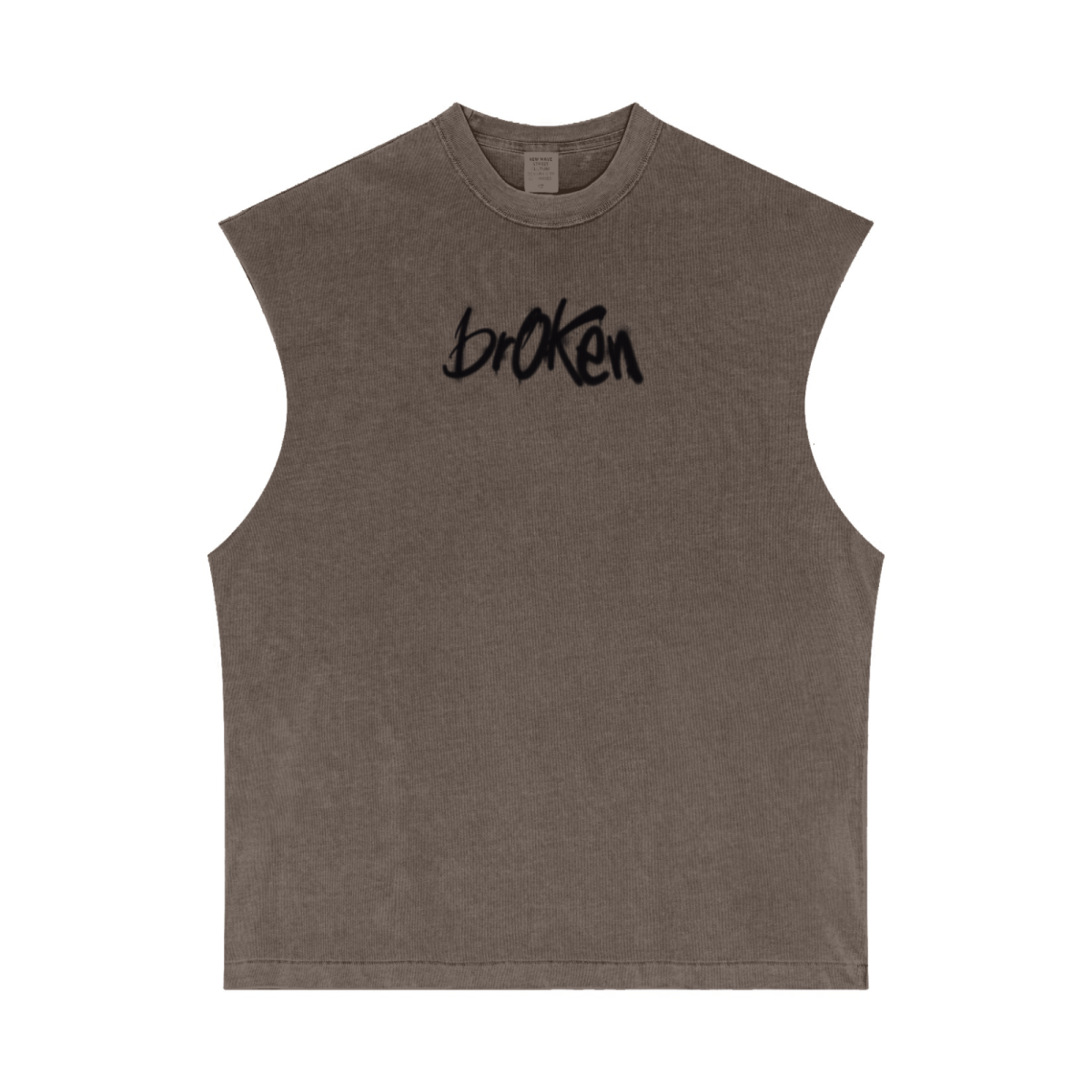 275GSM Unisex Vintage-Wash 100% Cotton Plain Tank Top Mocha