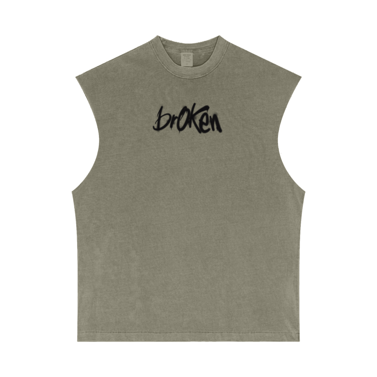 275GSM Unisex Vintage-Wash 100% Cotton Plain Tank Top Light green