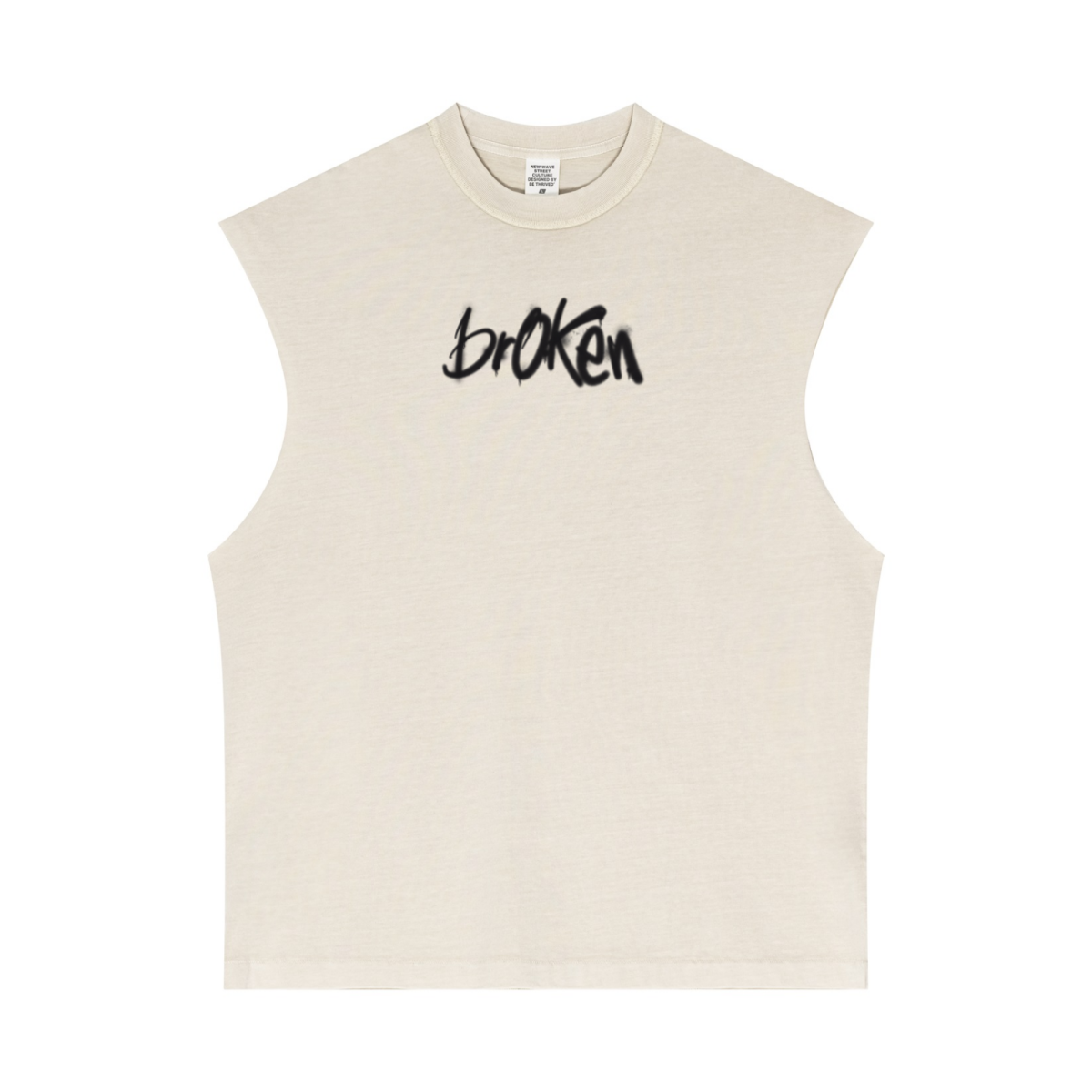 275GSM Unisex Vintage-Wash 100% Cotton Plain Tank Top Almond Grey