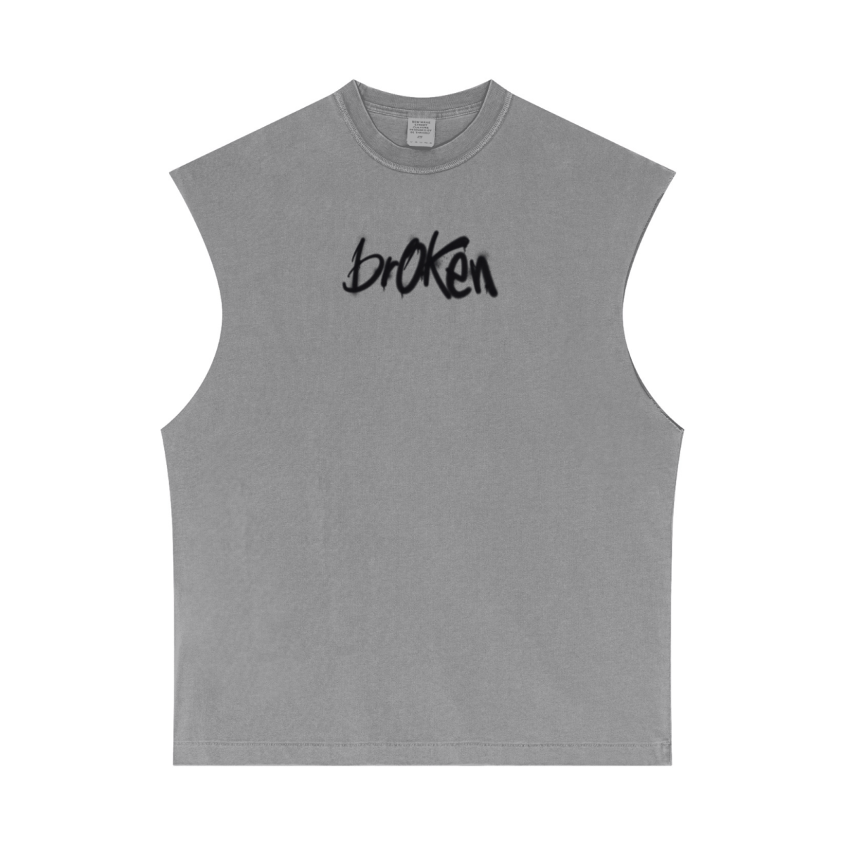 275GSM Unisex Vintage-Wash 100% Cotton Plain Tank Top Light Grey 