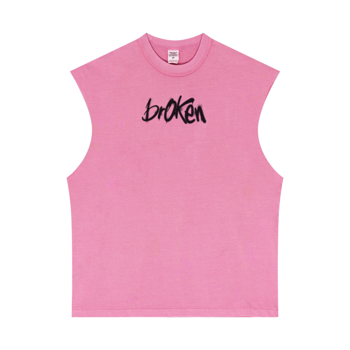 275GSM Unisex Vintage-Wash 100% Cotton Plain Tank Top Rose Pink