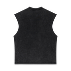 275GSM Unisex Vintage-Wash 100% Cotton Plain Tank Top Snow Wash