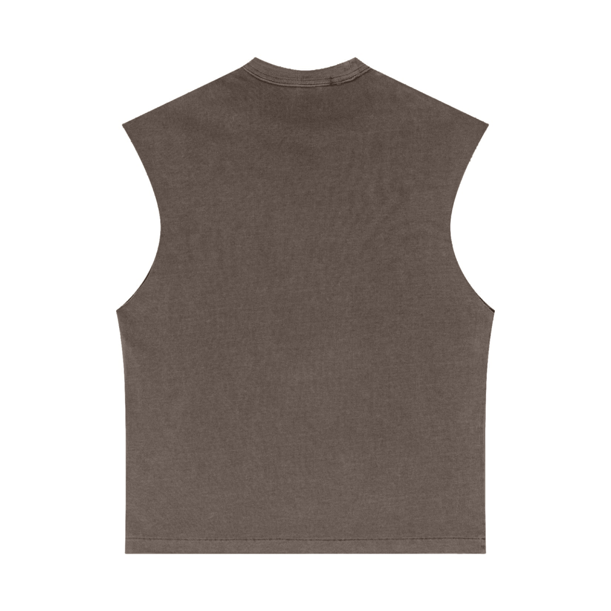 275GSM Unisex Vintage-Wash 100% Cotton Plain Tank Top Mocha