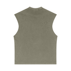 275GSM Unisex Vintage-Wash 100% Cotton Plain Tank Top Light green