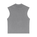 275GSM Unisex Vintage-Wash 100% Cotton Plain Tank Top Light Grey 
