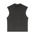 275GSM Unisex Vintage-Wash 100% Cotton Plain Tank Top Dark Grey