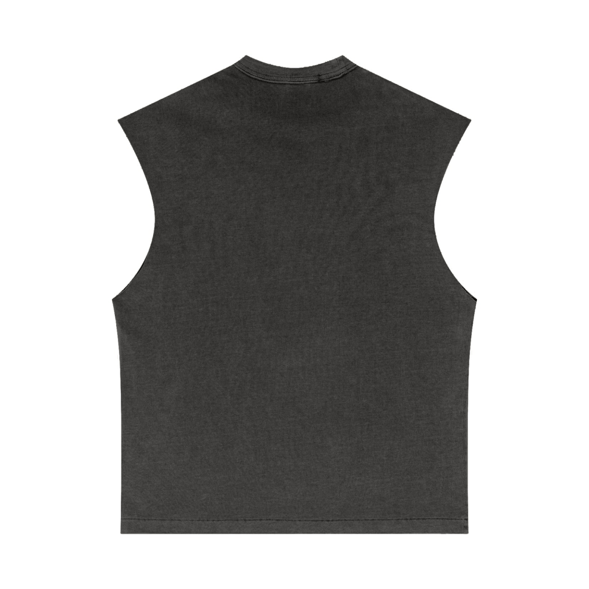 275GSM Unisex Vintage-Wash 100% Cotton Plain Tank Top Dark Grey