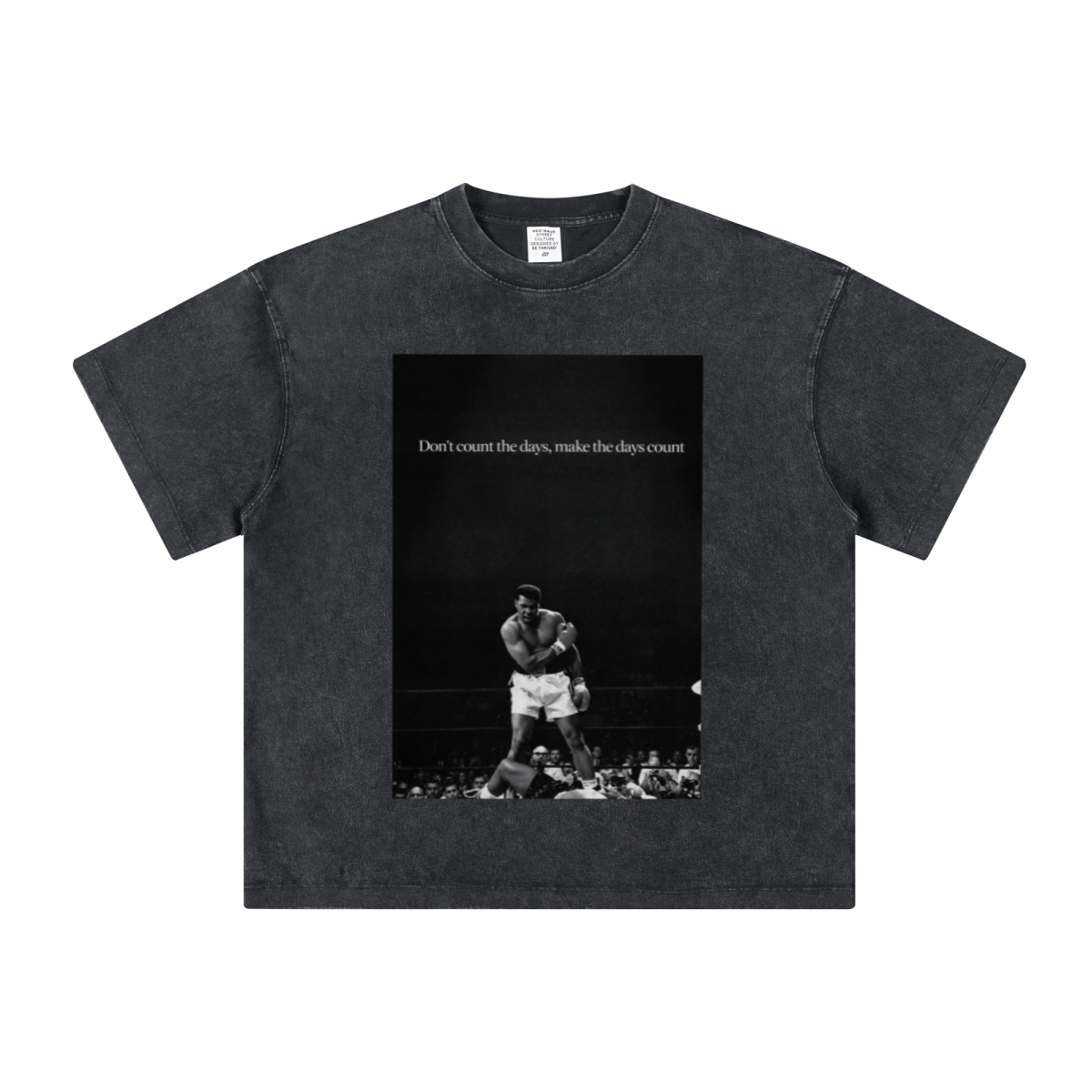 260GSM Unisex Heavyweight Re-Washed Distressed Crew Neck T-shirt Snowflake