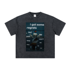 260GSM Unisex Heavyweight Re-Washed Distressed Crew Neck T-shirt Snowflake